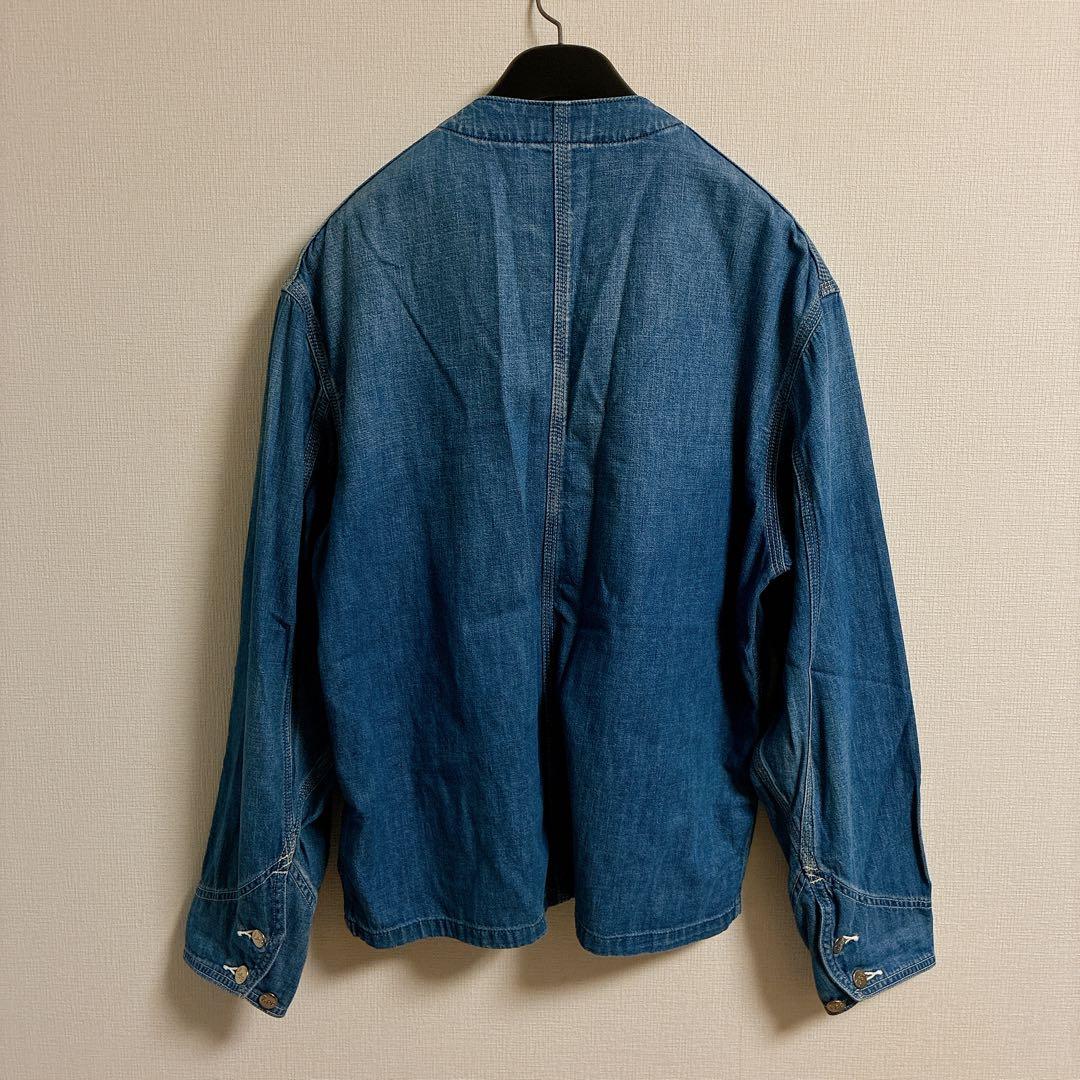 LEE ノーカラー　カバーオール　エンジニアジャケット　ネップシャンブレー