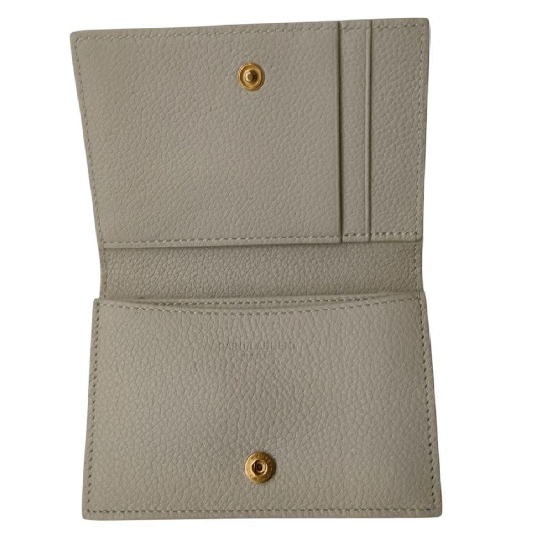 サンローラン　名刺入れ　ビジネスカードホルダー　アイボリー　ベージュ