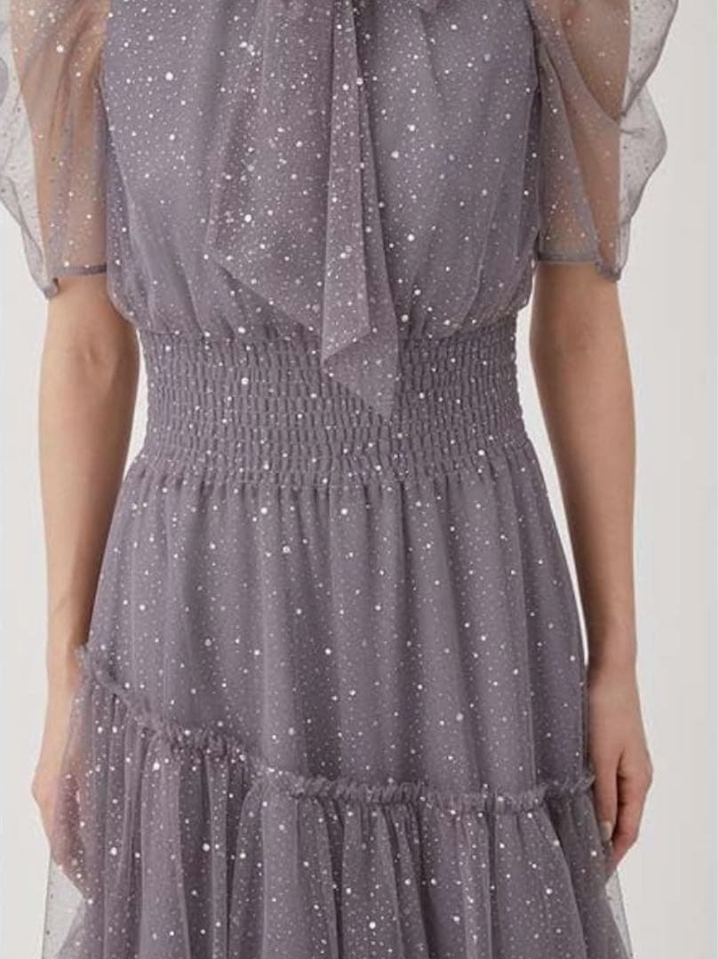 【最終値下げ】FurFurハーフスリーブラメチュールドレス