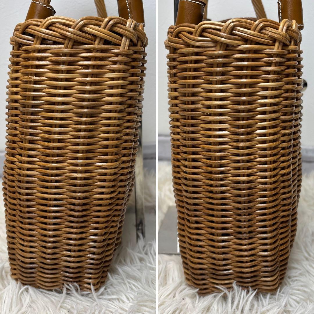 極美品☆【バーバリー　ブルーレーベル】カゴ　バッグ　ノバチェック　レザー