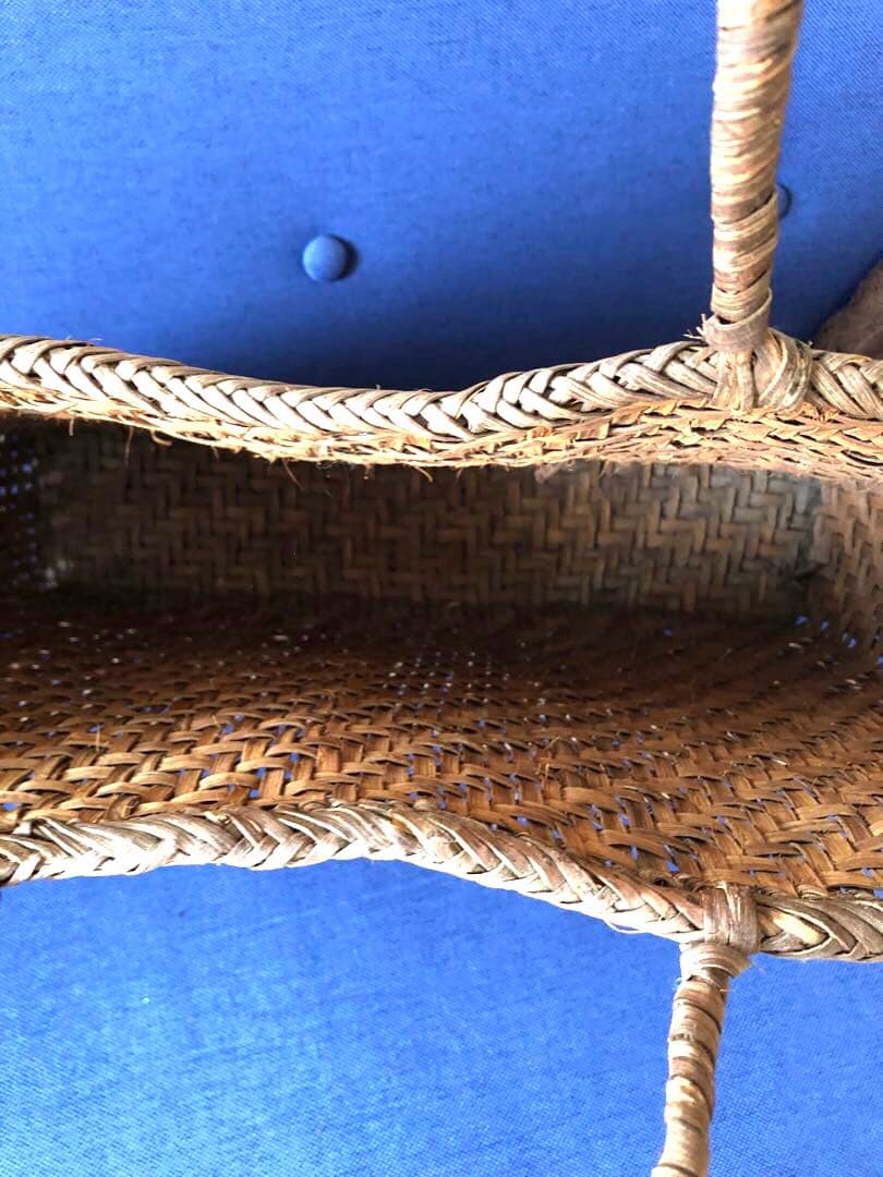 山葡萄 カゴバッグ ハンドバッグ　かご　ヴィンテージ　ダークブラウン　２点セット