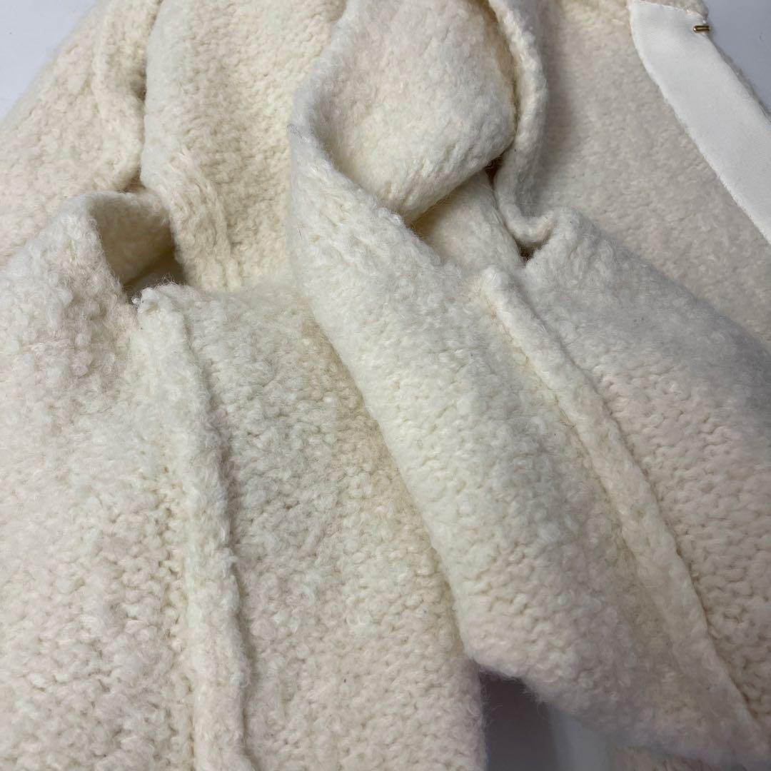 drawerドゥロワー★アルパカ・ウール☆白ジレ・ロングベスト