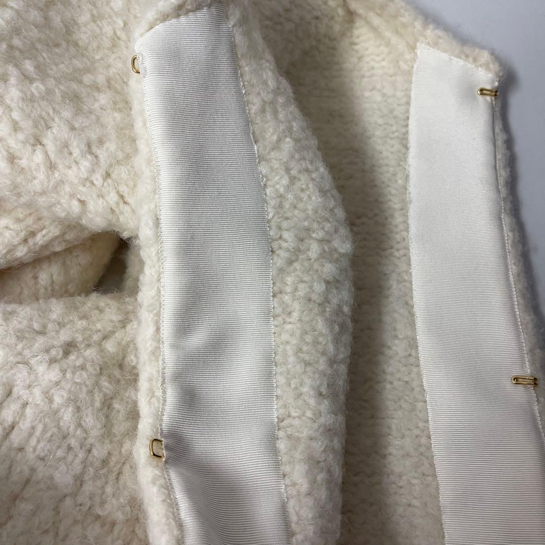 drawerドゥロワー★アルパカ・ウール☆白ジレ・ロングベスト