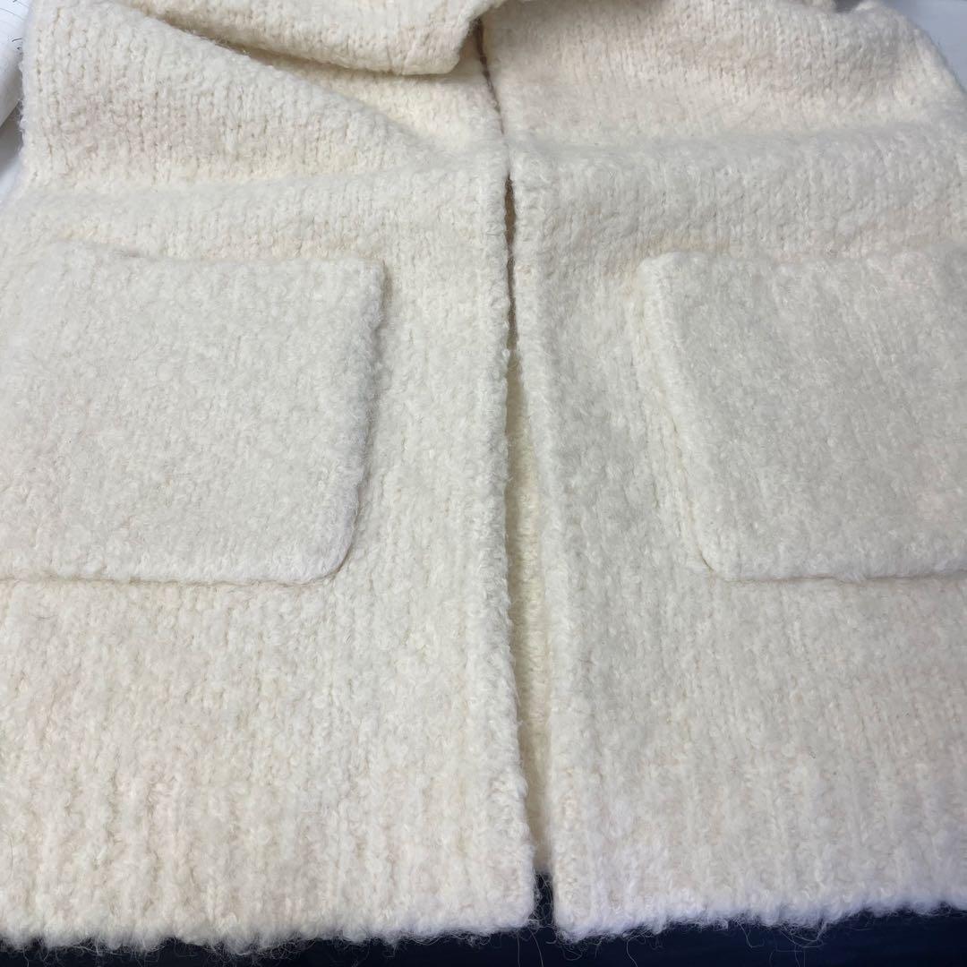 drawerドゥロワー★アルパカ・ウール☆白ジレ・ロングベスト