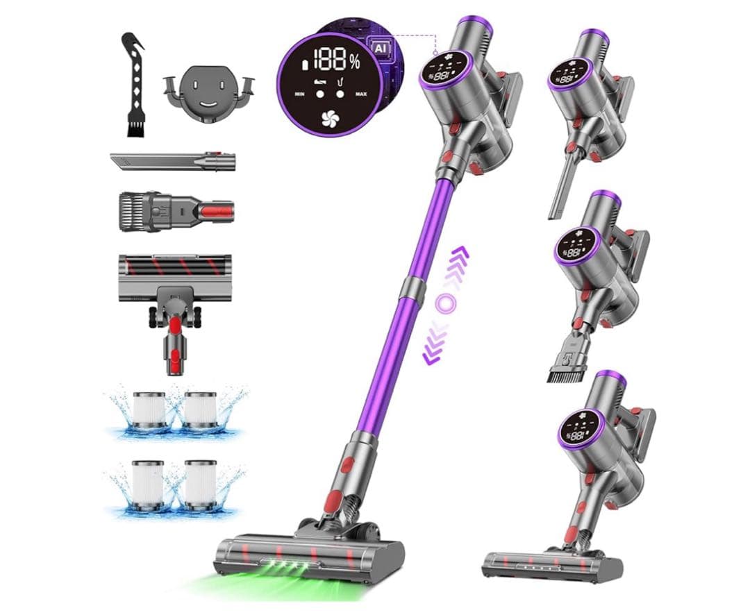 掃除機 コードレス【86000Pa真の超強力吸引！ 軽量