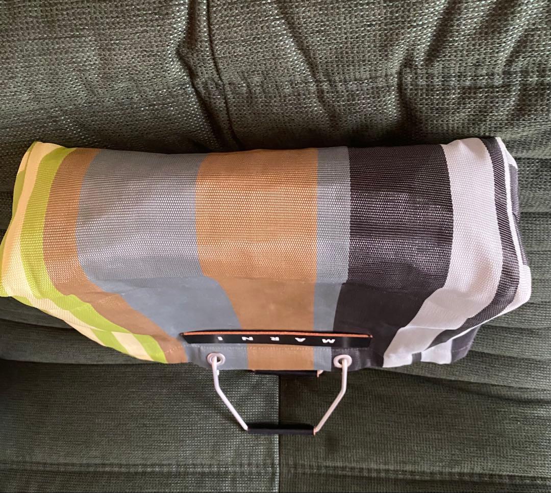 MARNI マルニ　ストライプ かごバッグ　エクリュ(ソフトベージュ)