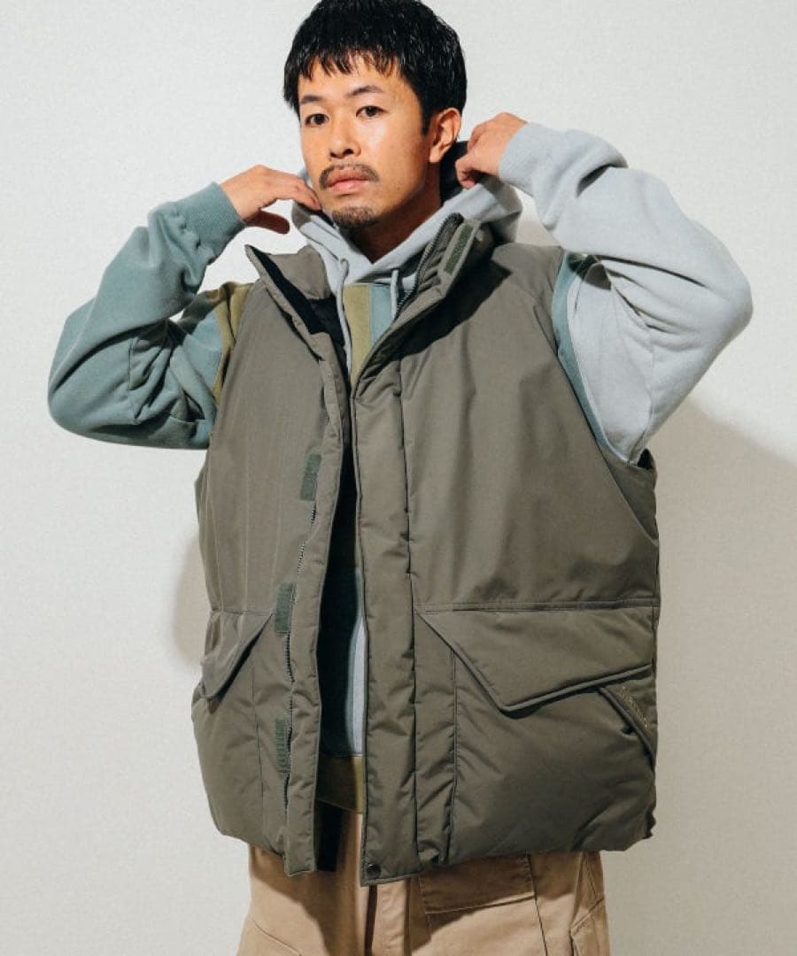 Marmot BEAMS別注 mammoth ダウンベスト グレー M