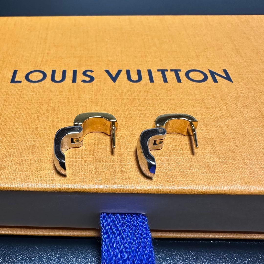 LOUIS VUITTON フープピアス ブックレドレイユ ナノグラム 箱あり