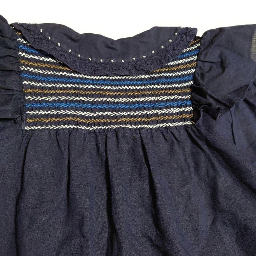 SEA NEW YORK スモッキング 刺繍 フリル レース ブラウス