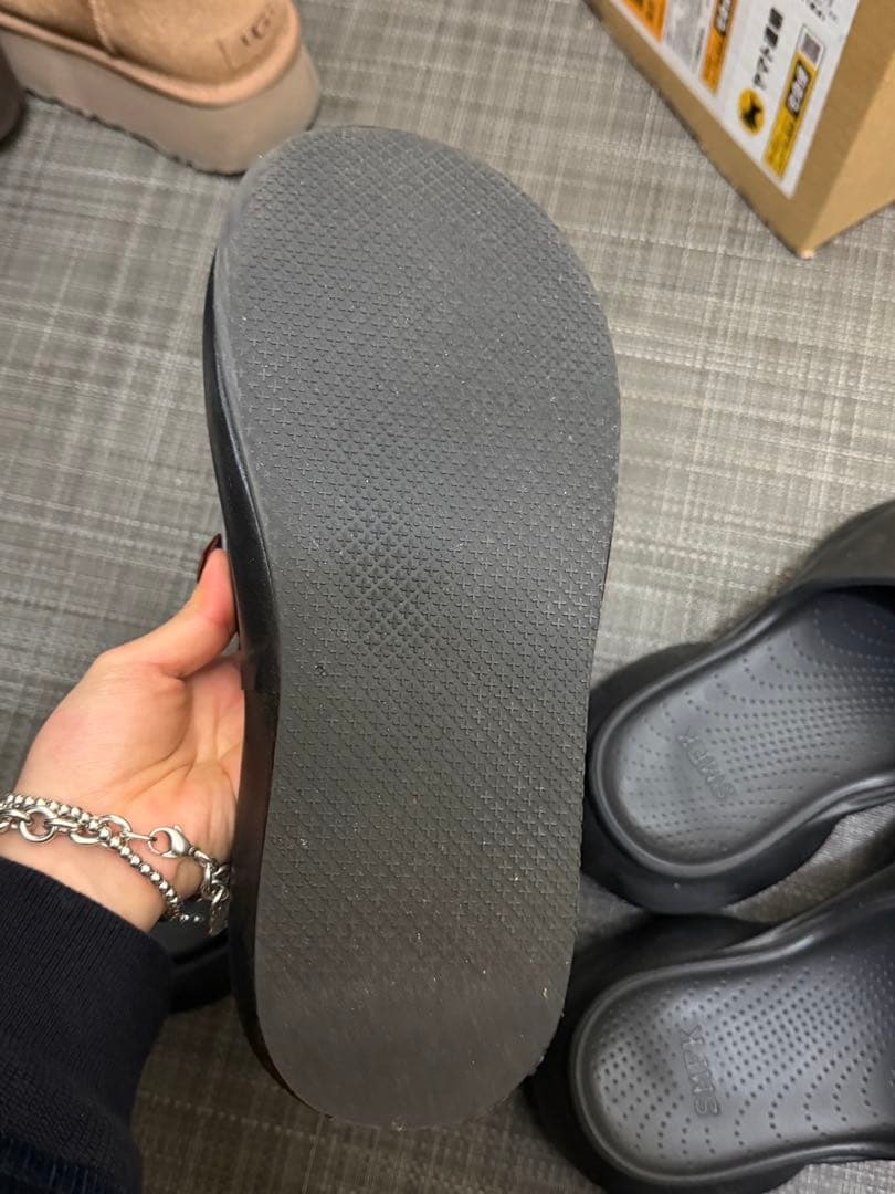 SMFK ブラックバルーン厚底サンダル