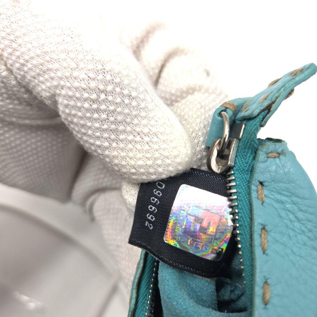 希少色 水色●FENDI セレリア ケース 小銭入れ レザー キーリング