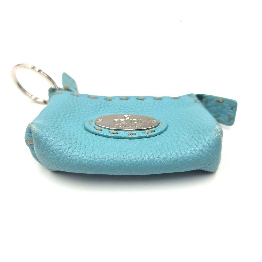 希少色 水色●FENDI セレリア ケース 小銭入れ レザー キーリング