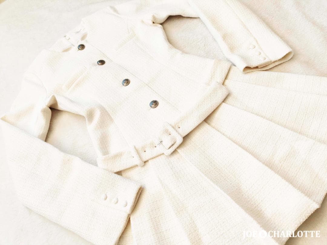 ダーリッチ darich ボックスプリーツツイードミニワンピース WHT F