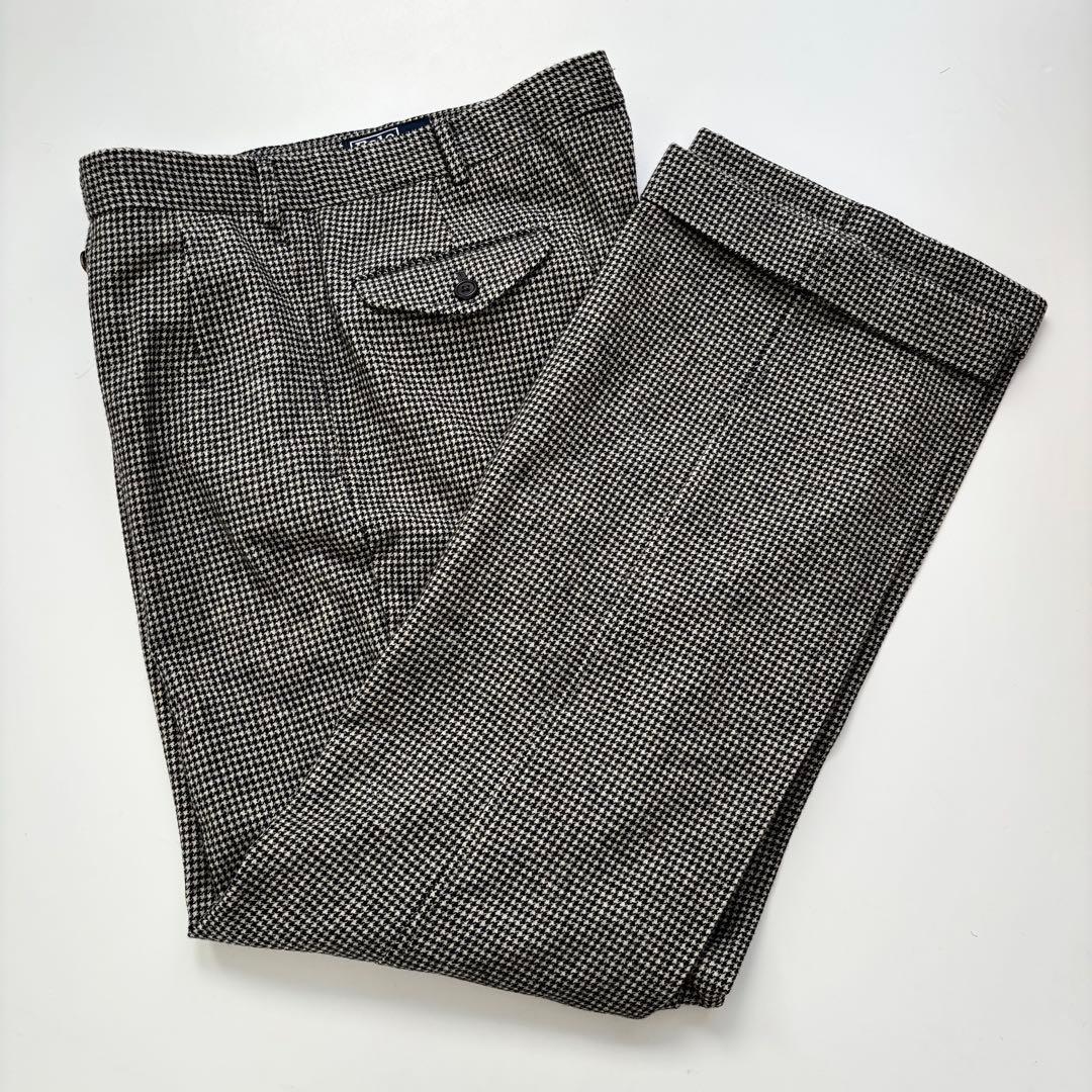 【90s】Polo by Ralph Lauren ウールスラックス バーズアイ