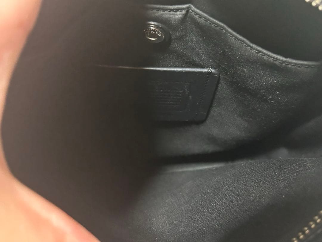 Coach ブラック モノグラム ショルダーバッグ