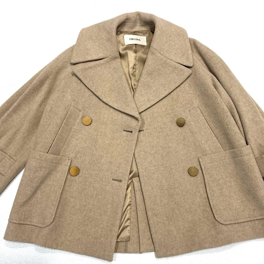 【美品/完売品/S】 COCODEAL インペリアルモッサ　ショート　Pコート