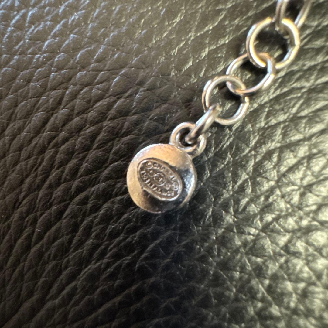 Chanel ロングネックレス パール シルバー