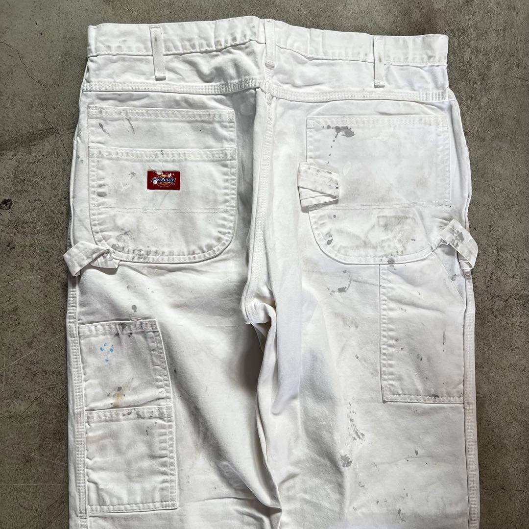 DICKIES ペンキ グランジ ホワイト ペインターパンツ W36