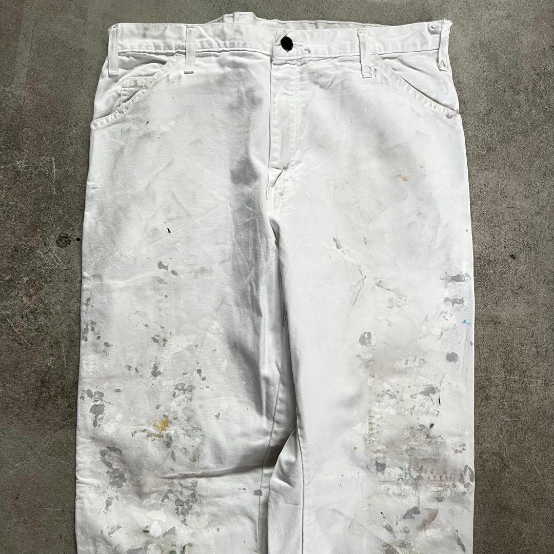 DICKIES ペンキ グランジ ホワイト ペインターパンツ W36