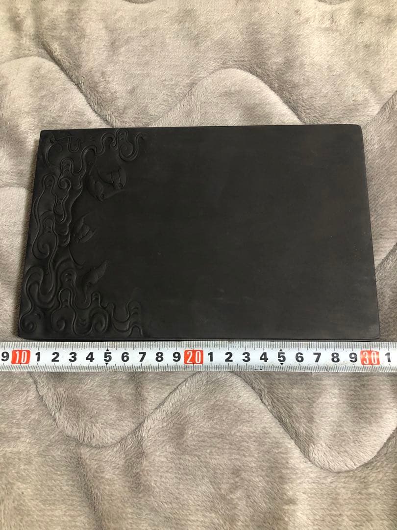 硯 雲蝠紋 旧端溪硯　すずり 青花 文房四寶 書道用品 端渓硯 骨董