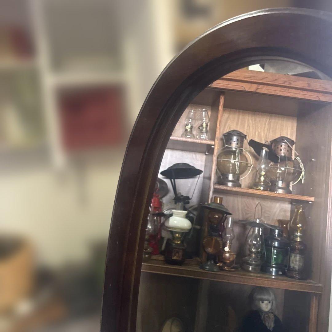 木製オーバルスタンドミラー