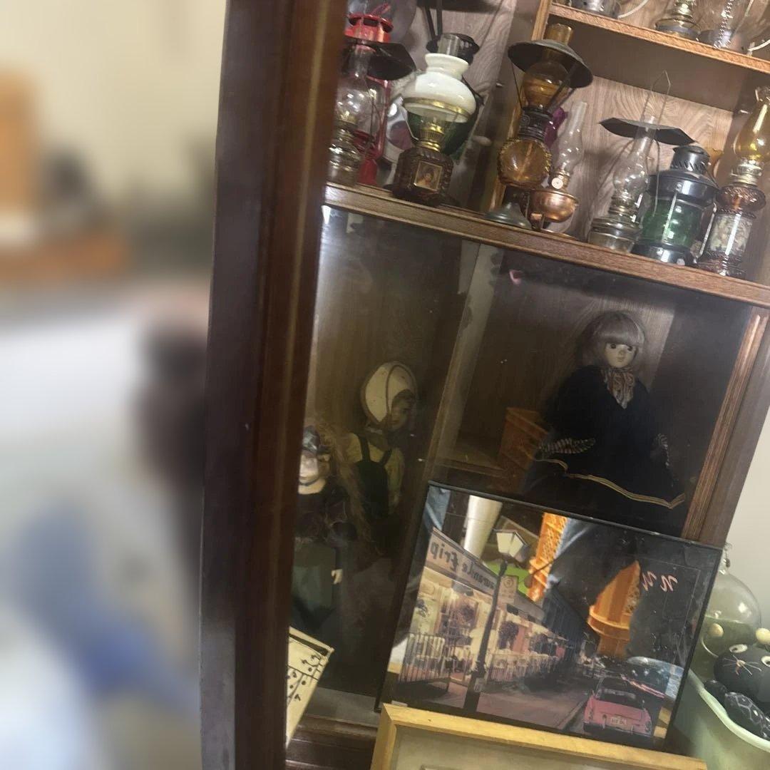 木製オーバルスタンドミラー