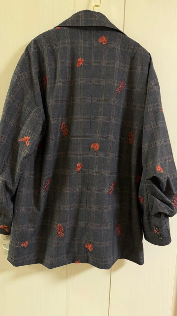 Ameri VINTAGE CHECK FLOWER PAPA JACKET 赤