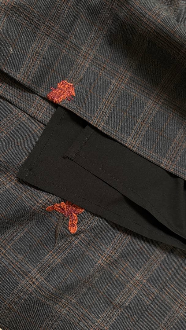 Ameri VINTAGE CHECK FLOWER PAPA JACKET 赤