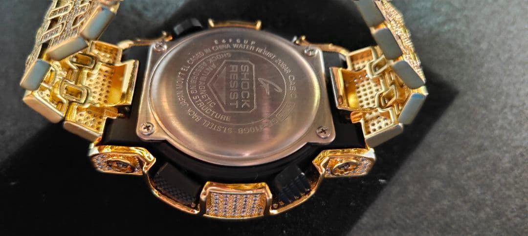 shotG-SHOCK カスタム ジルコニアGA110GB ゴールド腕時計