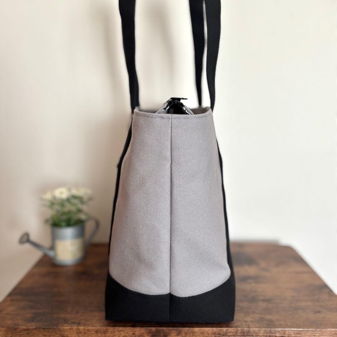 【えり】ダブルフリル巾着ショルダーバッグ　帆布　ココア×エレガントフラワー