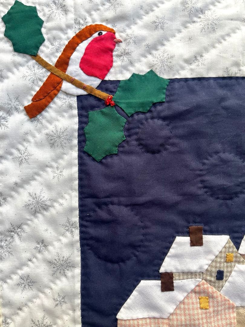 パッチワークタペストリー　冬のキルト