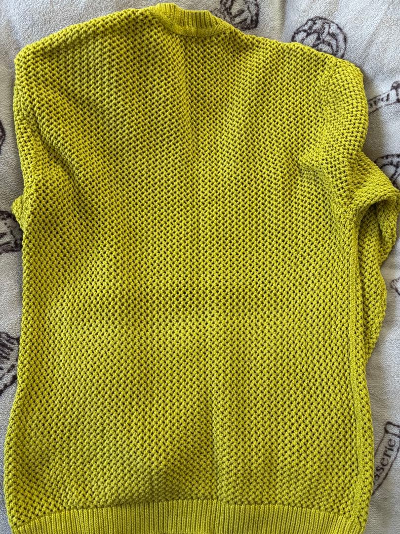 Supreme メッシュ編み イエローニットセーター(リモード)