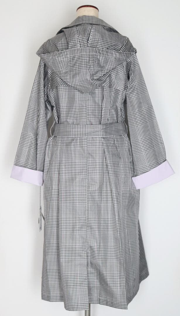 新品【アクアスキュータム】トレンチデザイン チェック柄 レインコート M-L