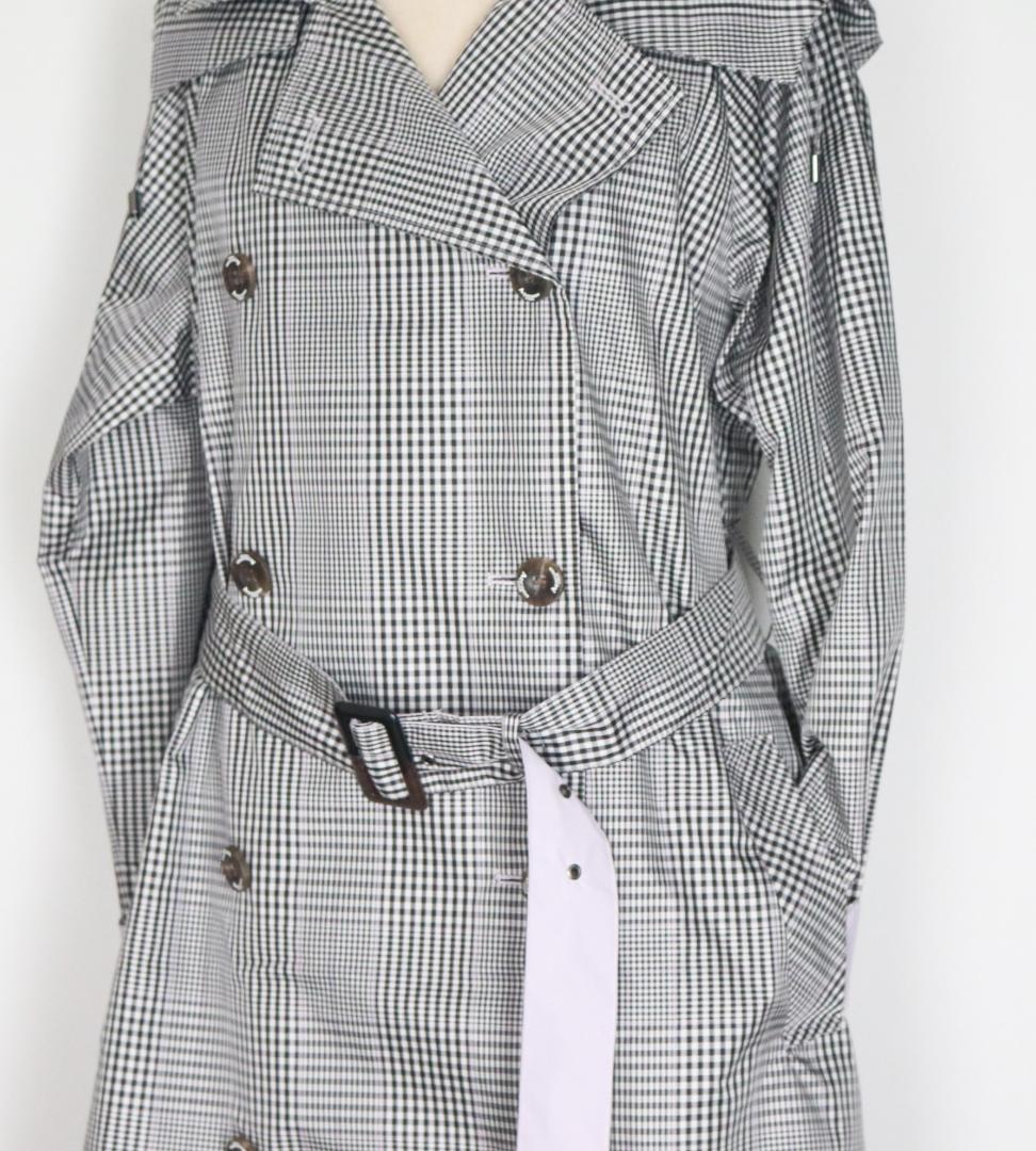 新品【アクアスキュータム】トレンチデザイン チェック柄 レインコート M-L