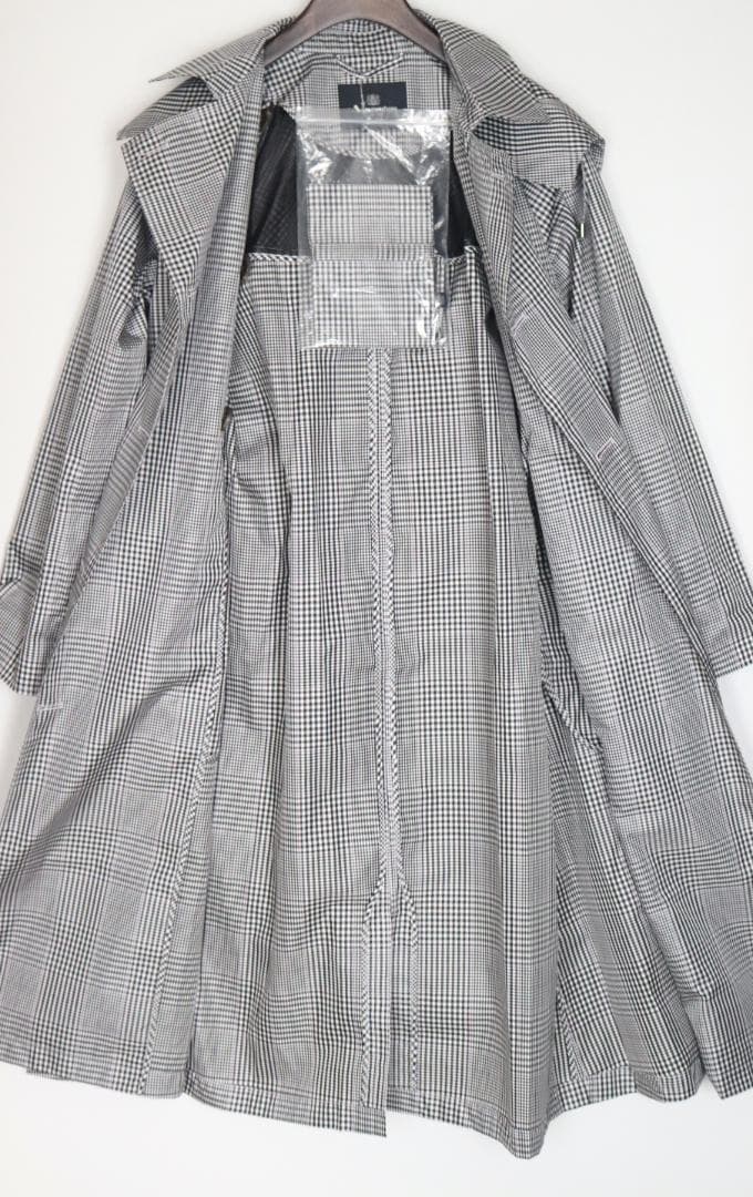 新品【アクアスキュータム】トレンチデザイン チェック柄 レインコート M-L