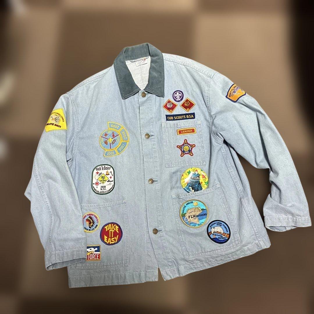 デニムカバーオール　ワッペン付き