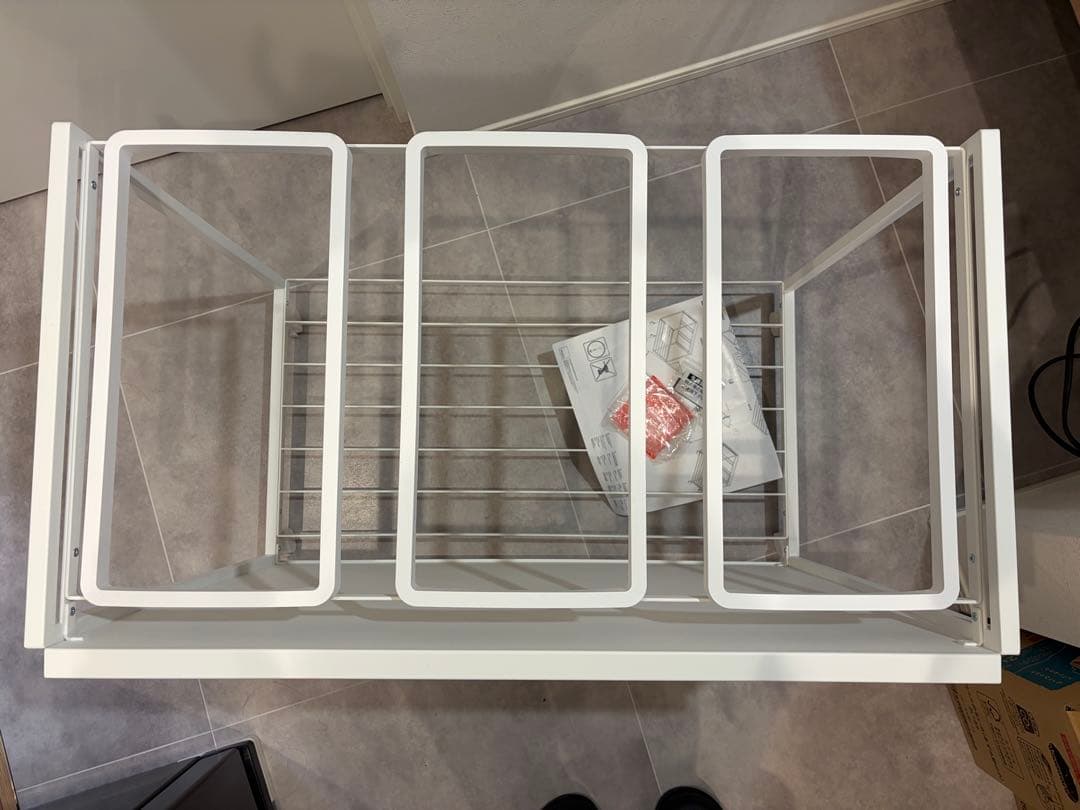 tower 3分別ごみ箱 45L ホワイト　蓋なし　目隠しつき