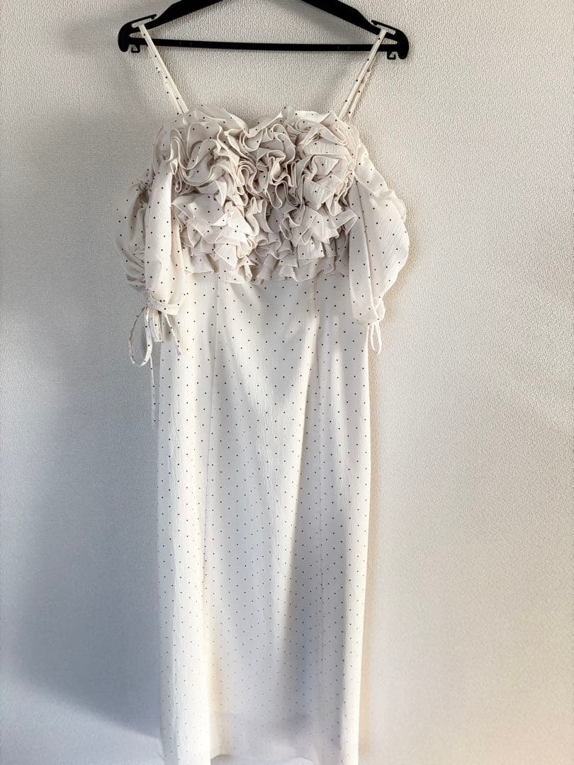 SNIDEL ボリュームラッフルフリルプリントワンピース