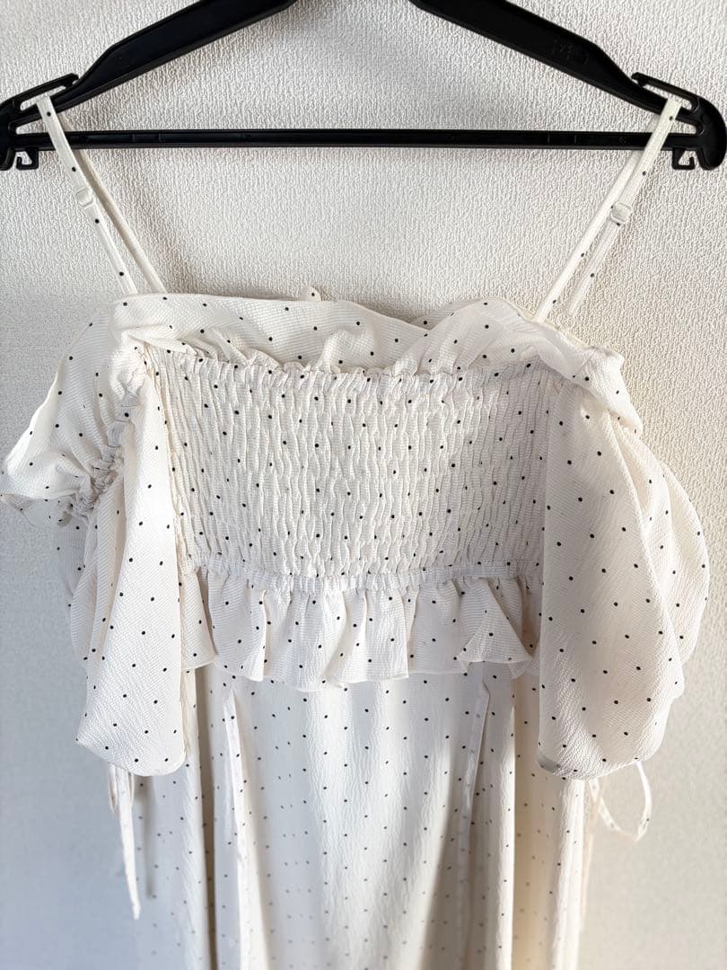 SNIDEL ボリュームラッフルフリルプリントワンピース