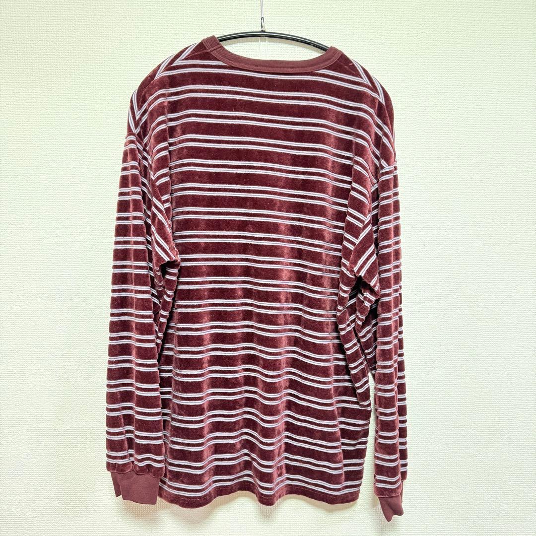 トップス pheeny 2025Velvet border L/S - burgundy