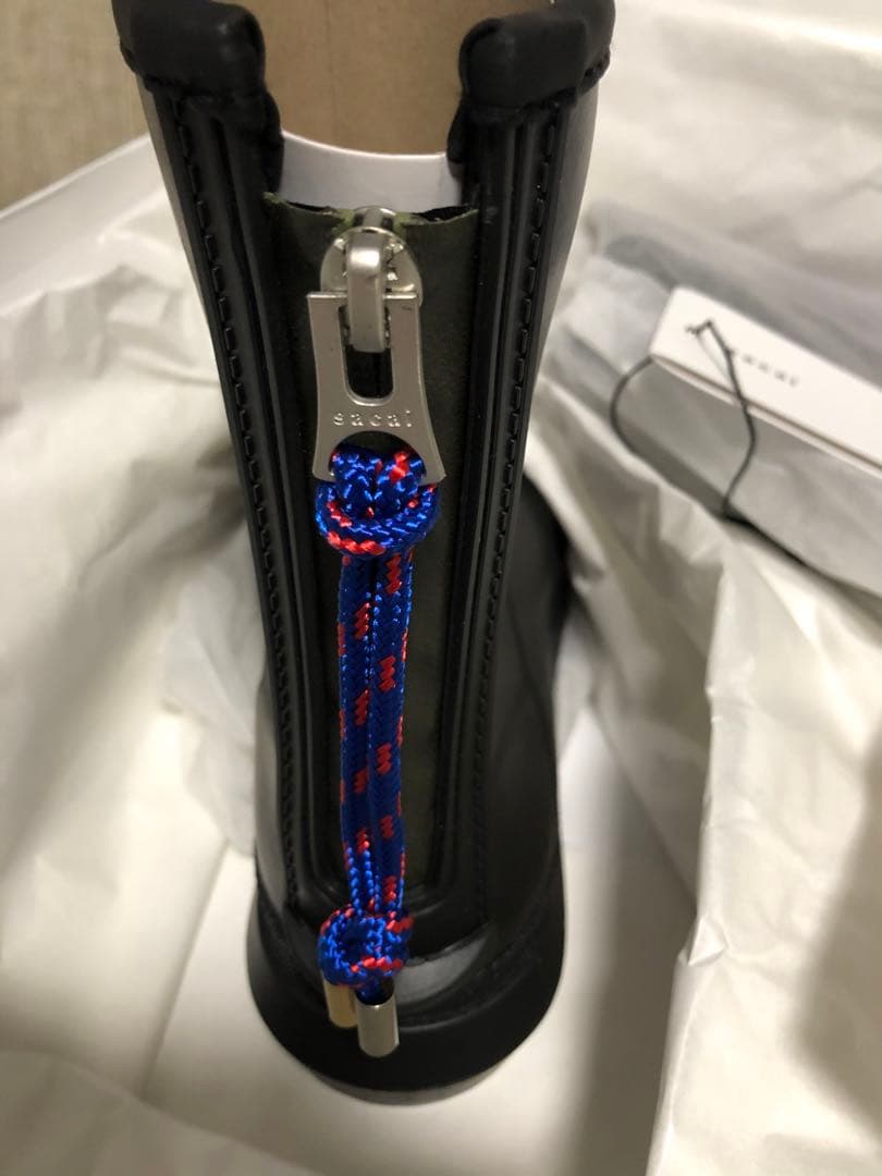 新品 sacai Sサイズ レシート有 ラバーブーツ 三越購入 レインブーツ