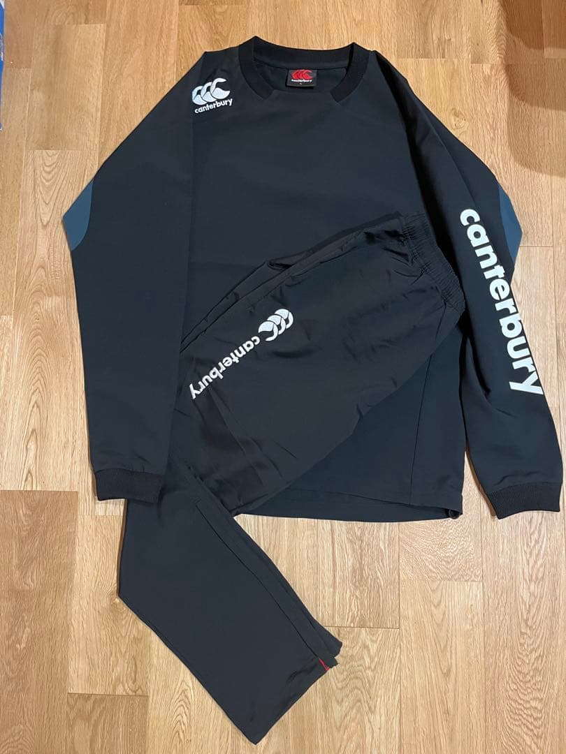 canterbury ウインドピステ　L ブラック　上下セット