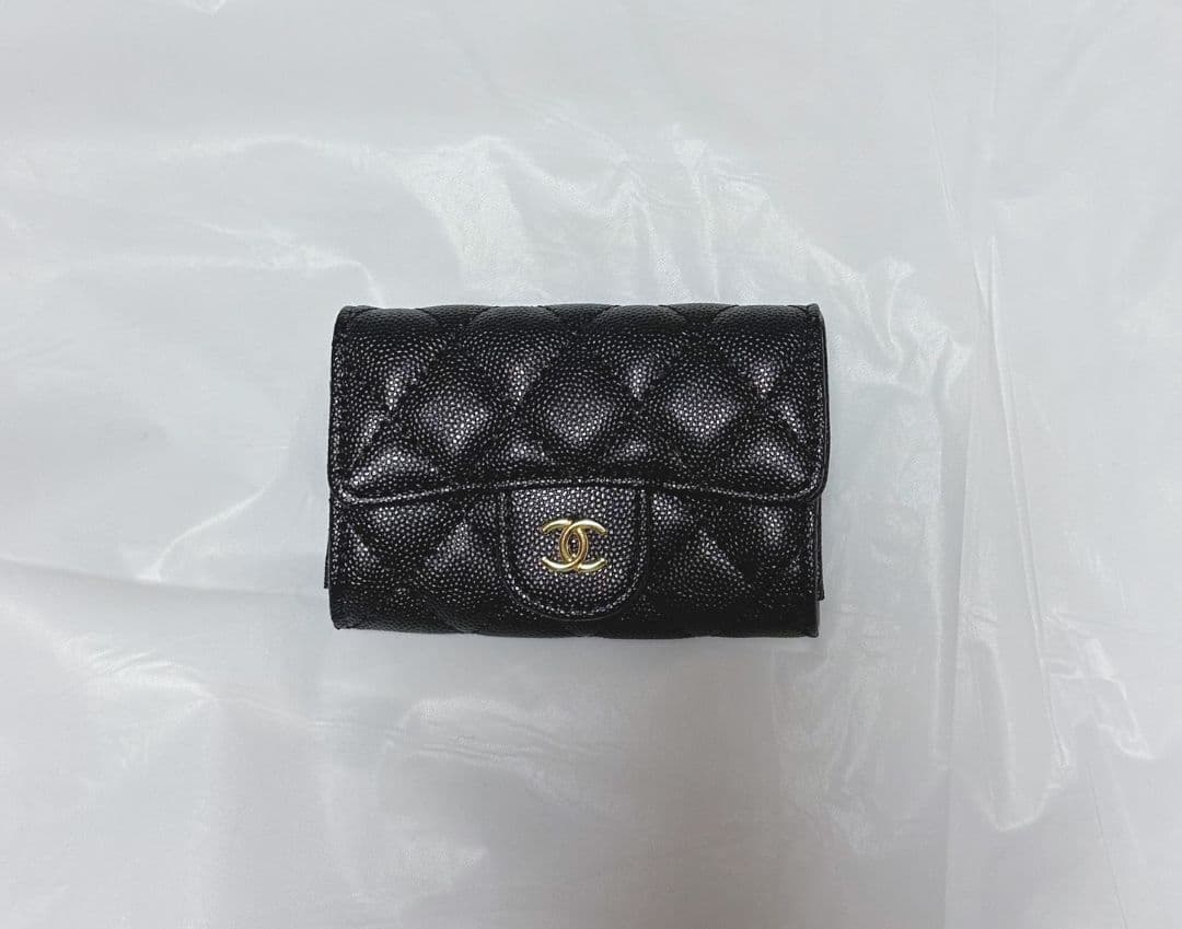 CHANEL ブラックレザー キルティング ケース&カードケースノベルティ