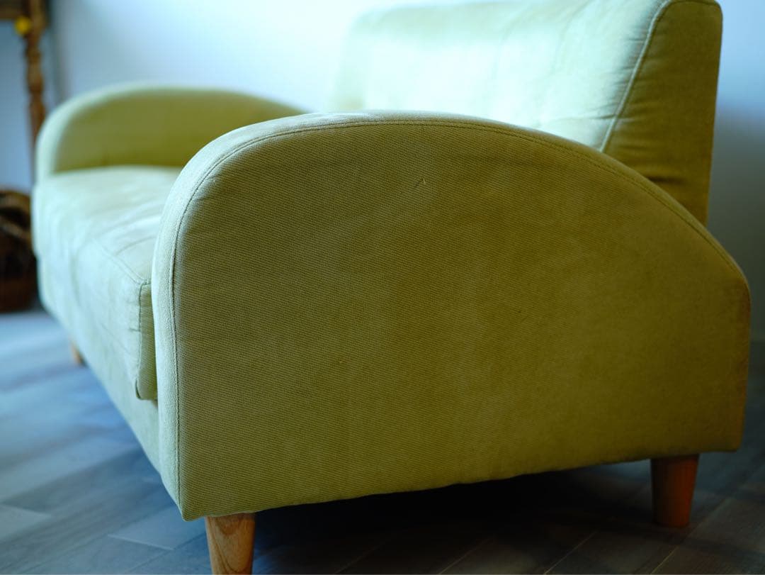 【GG】ライトグリーン 2人掛けソファ