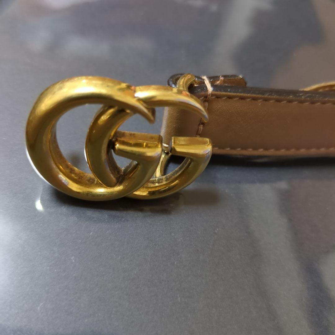 ♥GUCCI GGバックル ベルト ブラウン 保存袋付き（バックル含約80cm）