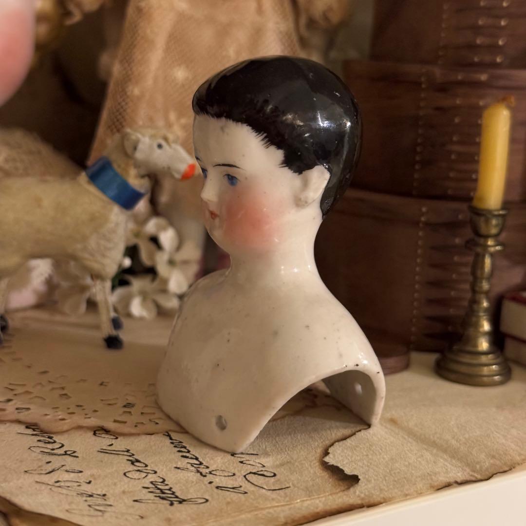 希少＊7cm ドイツ 早期アンティーク男の子チャイナヘッド