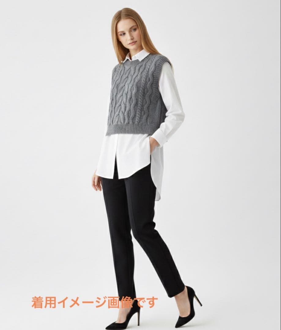 Theory 24AW アランケーブル柄 クルーネックニットベスト