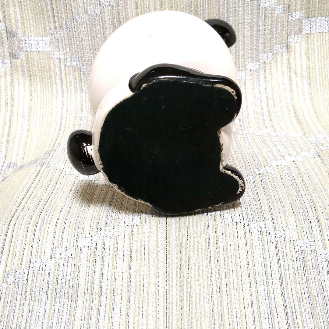 内藤ルネ　パンダ陶器貯金箱　昭和レトロ　お花パンダ