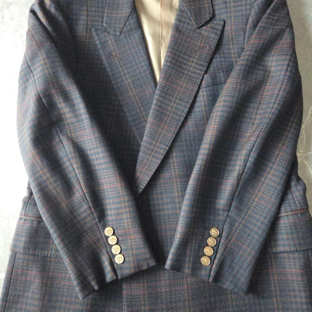 90s 日本製 Burberrys 金ボタン ホースロゴ ダブルブレスト 紺ブレ