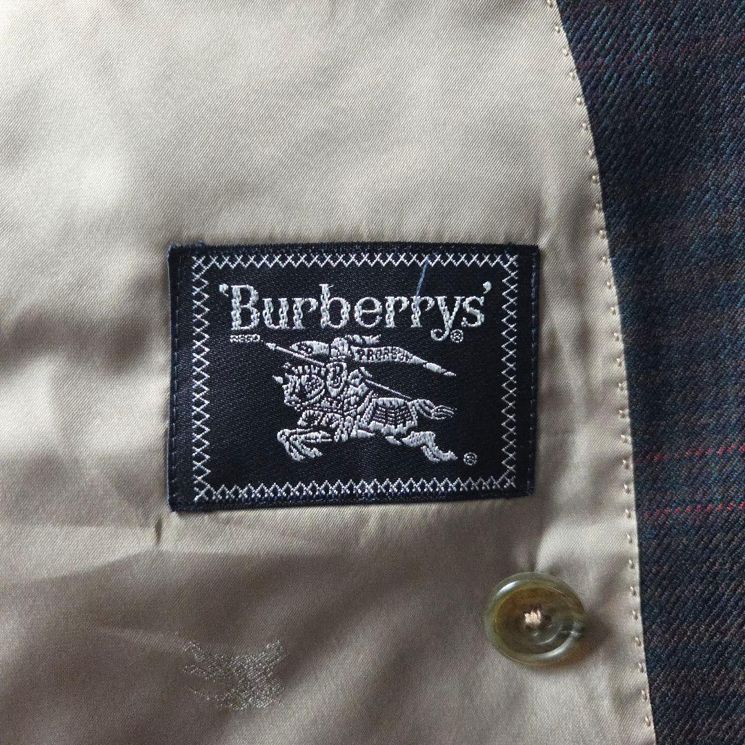 90s 日本製 Burberrys 金ボタン ホースロゴ ダブルブレスト 紺ブレ